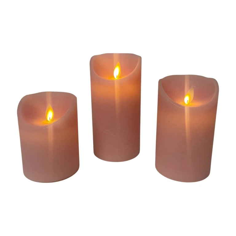 Velas LED rosa - conjunto de 3
