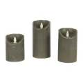 Velas LED de cera - verde - conjunto de 3