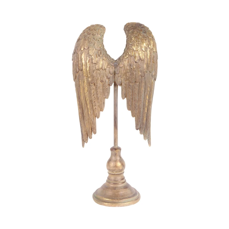 Asas sobre base - dourado - 51 cm - resina artística