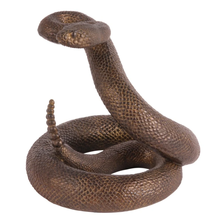 Escultura de cobra - marrom - 21 cm