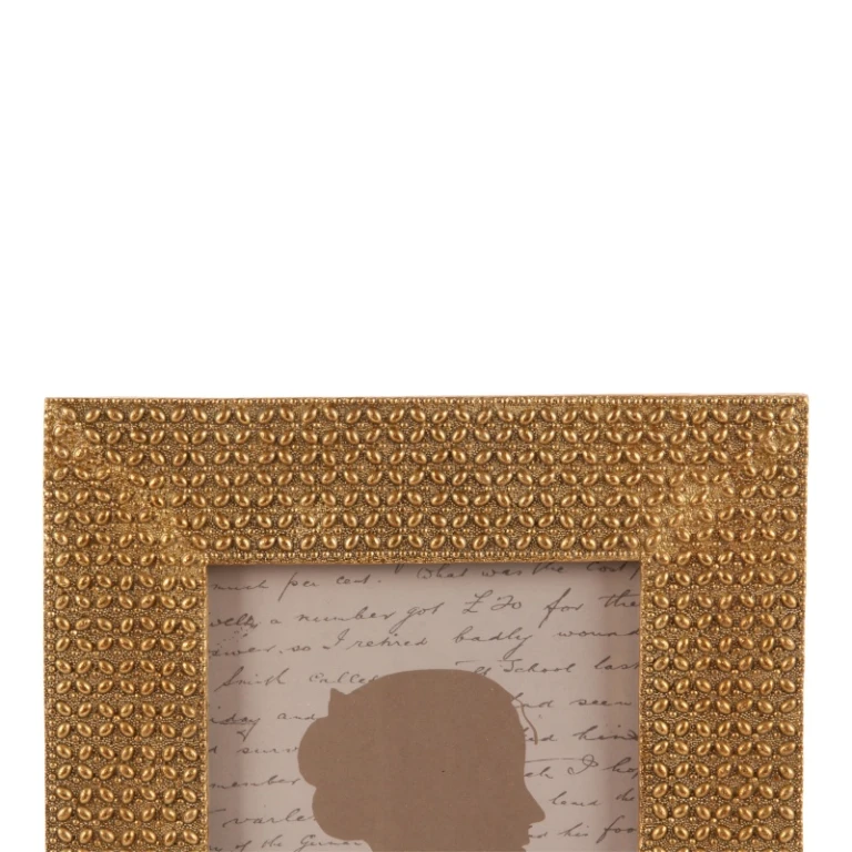 Moldura de foto 13x18 cm - dourada - resina sintética - retangular - vertical/horizontal