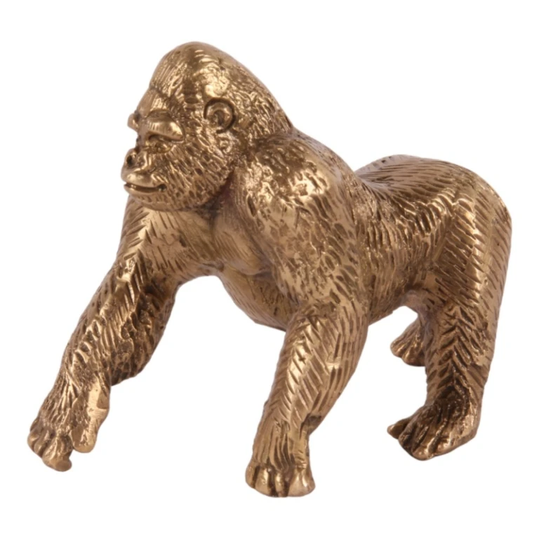 Escultura de gorila - latão - 11,5 cm