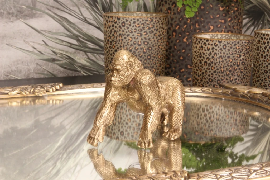 Escultura de gorila - latão - 11,5 cm