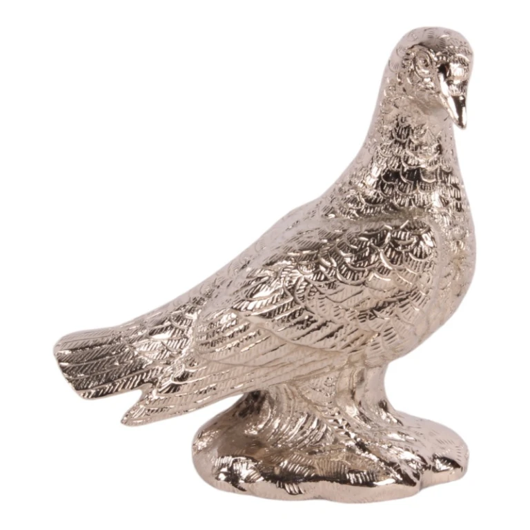 Pomba de latão - prata - 15 cm