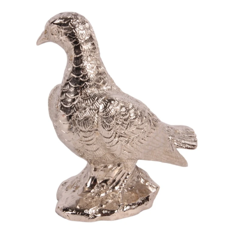 Pomba de latão - prata - 15 cm