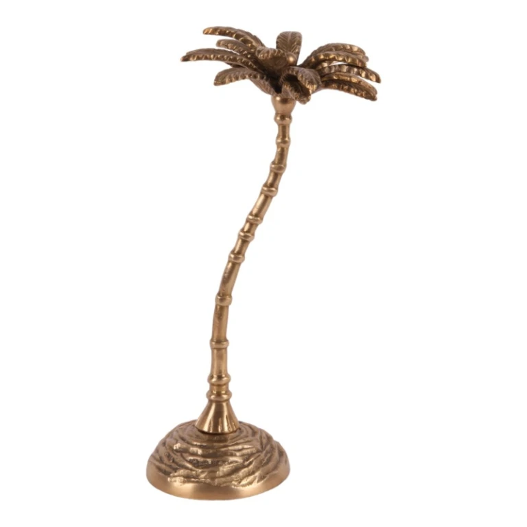 Árvore de palmeira decorativa - dourado - 23,5 cm - latão