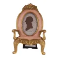 Moldura de Foto Cadeira - 9x13 cm - rosa - resina artística - em pé
