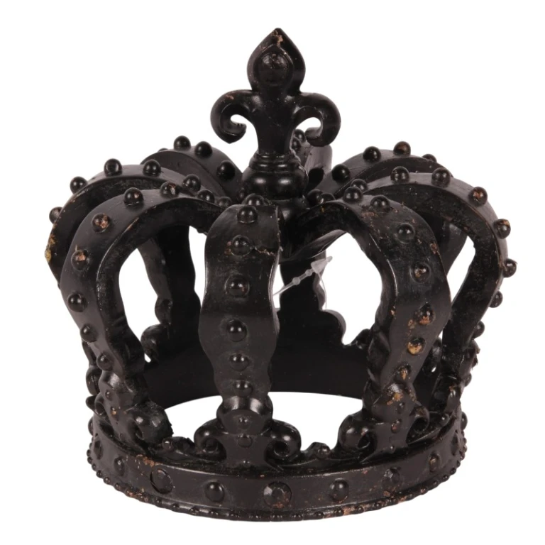 Coroa decorativa - preto - 13,2 cm - resina sintética