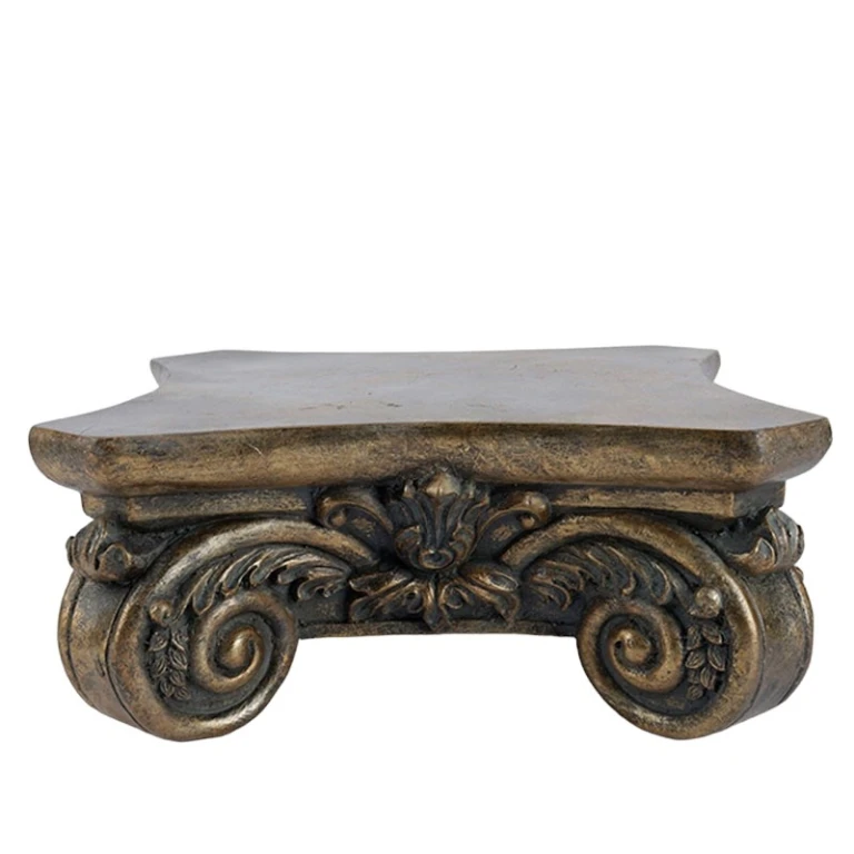 Base decorativa 27 cm - dourado - resina sintética