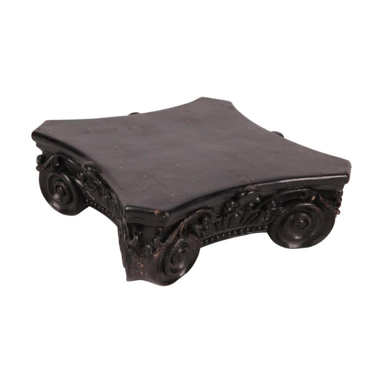 Base decorativa de 21 cm - preto - resina sintética