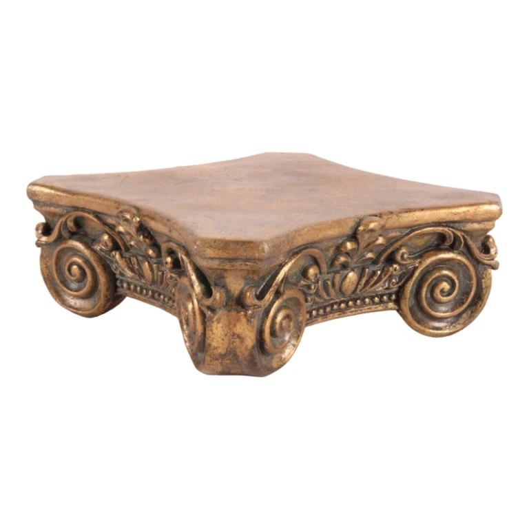 Base decorativa de 21 cm - dourada - resina sintética