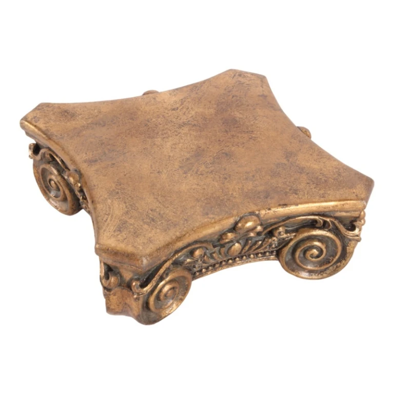 Base decorativa de 21 cm - dourada - resina sintética