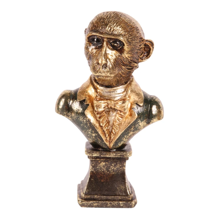 Busto de macaco - verde - 25 cm