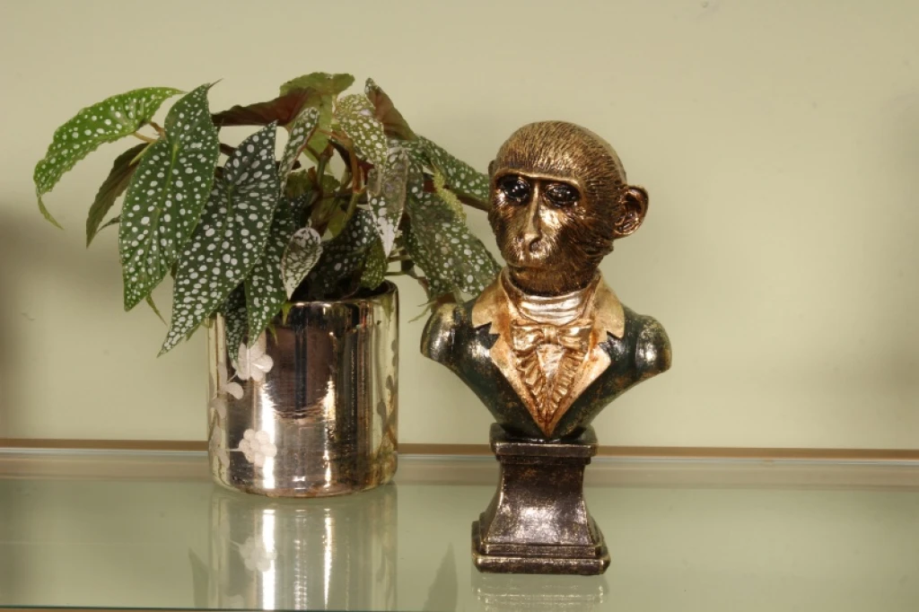 Busto de macaco - verde - 25 cm