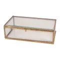 Caixa de Joias 17,5 x 10 x 5,5 cm - dourada - latão e vidro