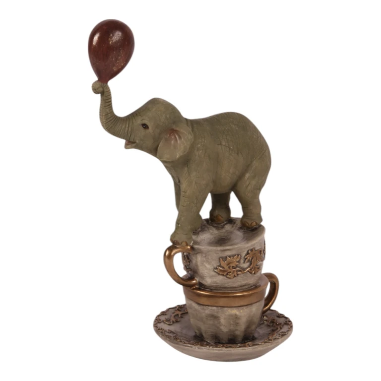 Estatueta de Elefante - marrom - 20 cm