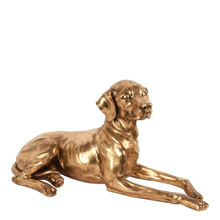 Escultura de Cão - dourado - 75 cm