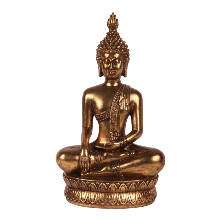Estátua de Buda - dourado - 33 cm - resina artística