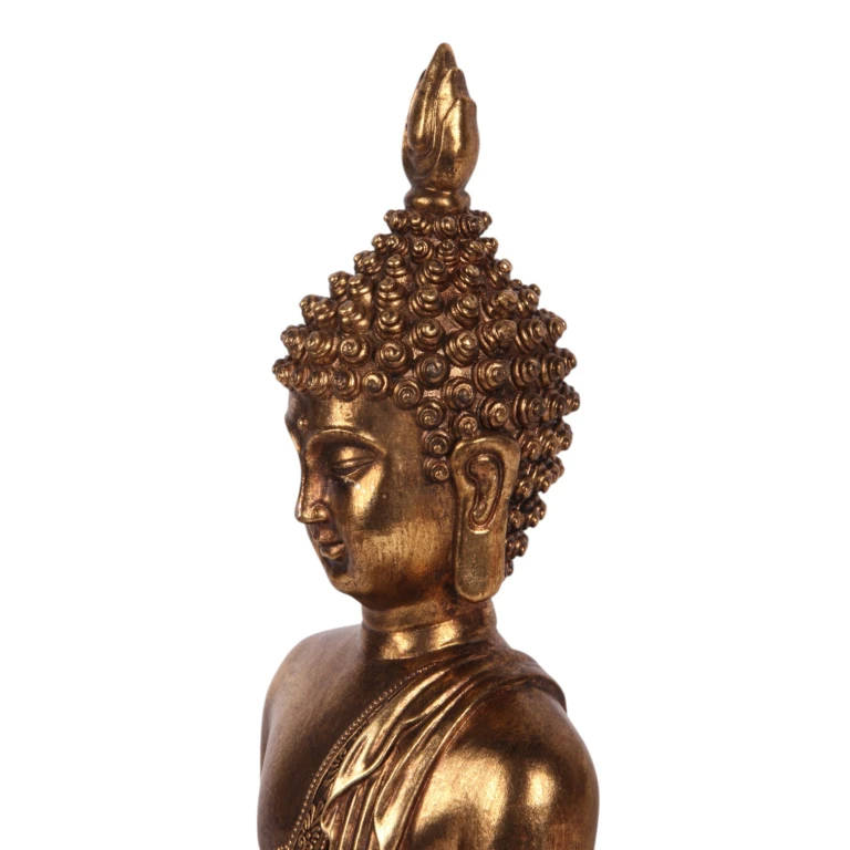 Estátua de Buda - dourado - 33 cm - resina artística