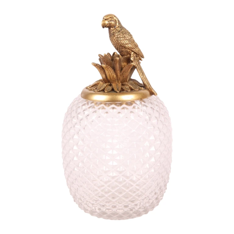 Vaso decorativo Papagaio - dourado - 28,5 cm - 1 unidade