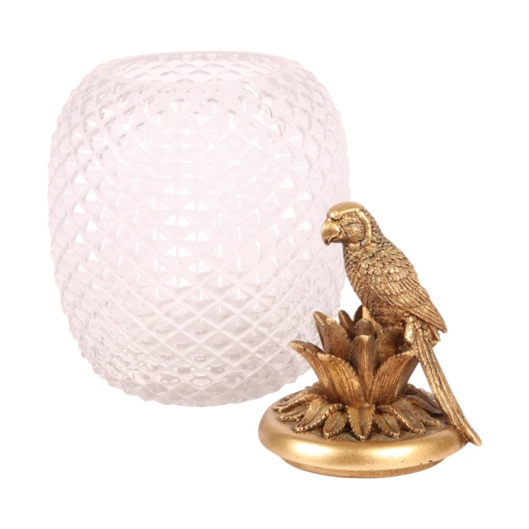 Vaso decorativo Papagaio - dourado - 28,5 cm - 1 unidade