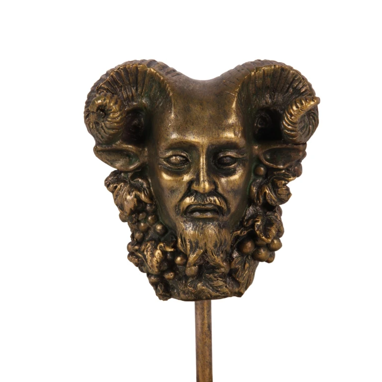 Estatueta de Baco com cúpula de vidro - dourado - 23 cm - resina artística