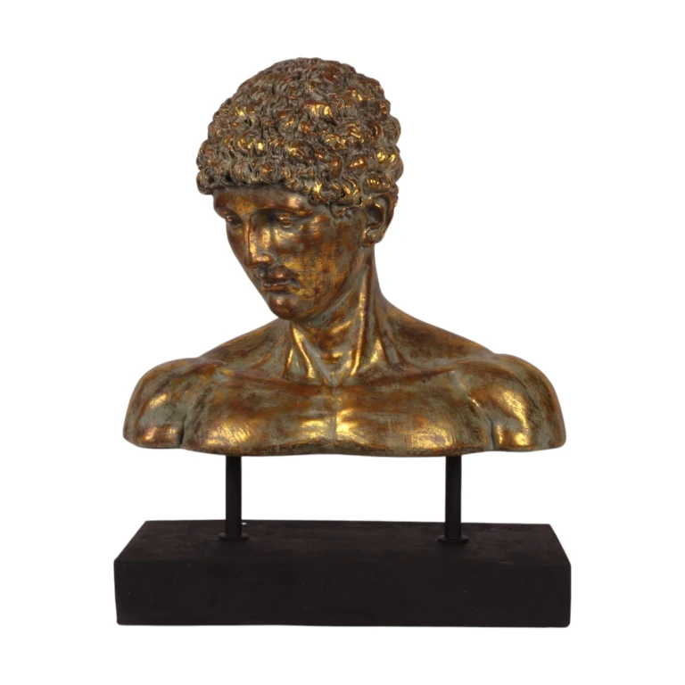 Busto em base - dourado - 53 cm