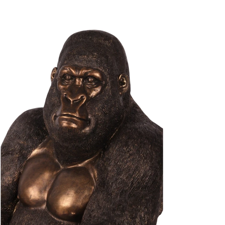 Escultura de gorila - dourado - 61 cm