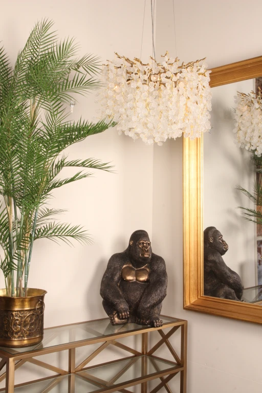 Escultura de gorila - dourado - 61 cm