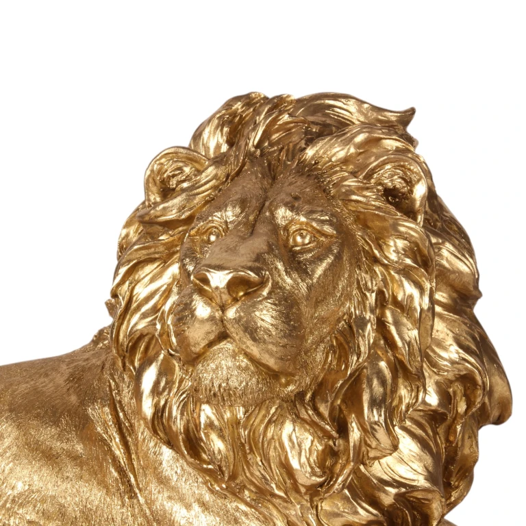 Escultura de Leão - dourado - 80 cm