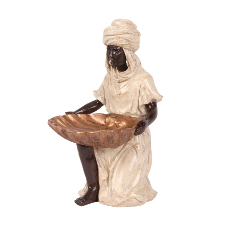 Figura Mourisca - marfim - 36,5 cm - resina artística
