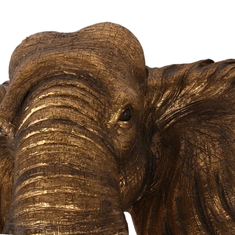 Ornamento de Parede Elefante - dourado - 61 cm - resina sintética