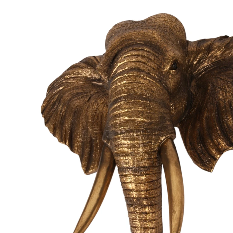 Ornamento de Parede Elefante - dourado - 61 cm - resina sintética