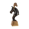 Paardenhoofd beeld - zwart/goud - 36,5 cm