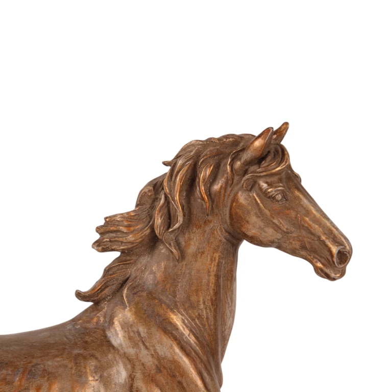 Escultura de cavalo em tom de bronze - 25 cm