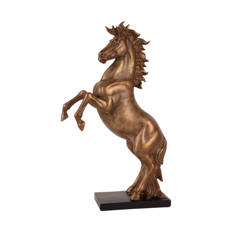 Escultura de cavalo em tom de bronze - 43,5 cm