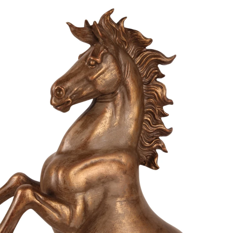 Escultura de cavalo em tom de bronze - 43,5 cm
