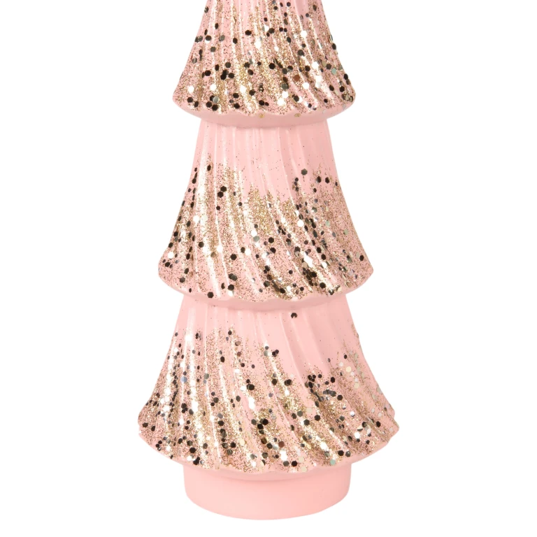 Árvore de Natal em miniatura - rosa - 35,5 cm - resina sintética