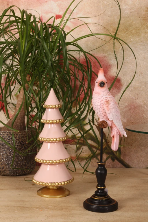 Árvore de Natal em Miniatura - rosa - 32 cm - resina sintética