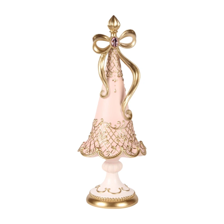 Mini árvore de Natal - rosa - 35,5 cm - resina sintética