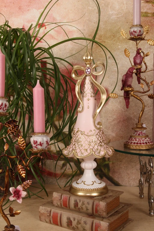 Mini árvore de Natal - rosa - 35,5 cm - resina sintética
