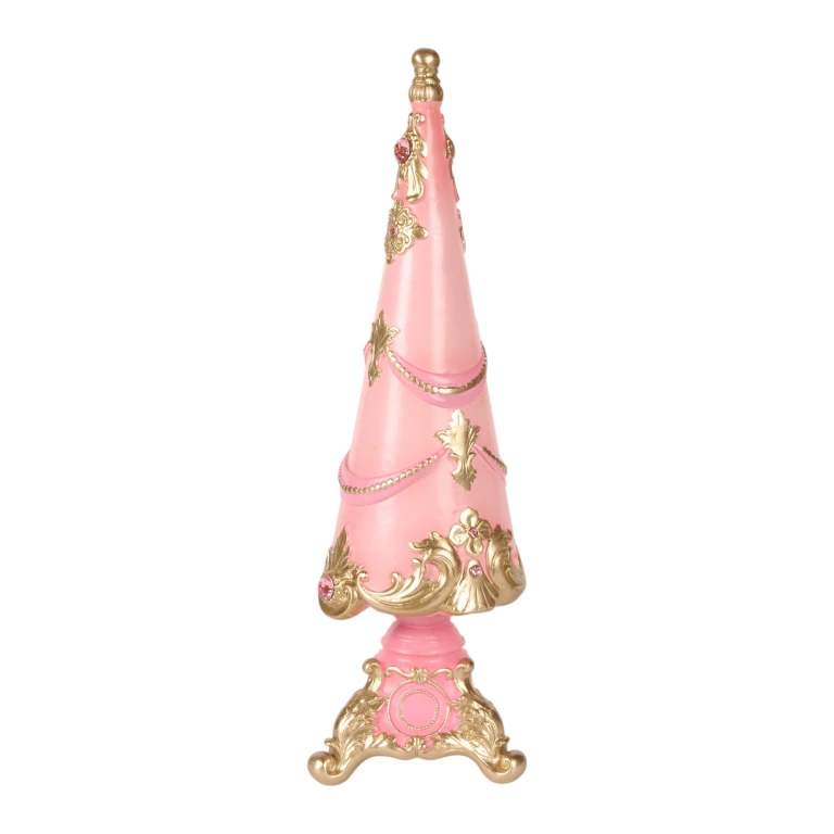 Mini árvore de Natal - rosa - 35,8 cm - resina sintética