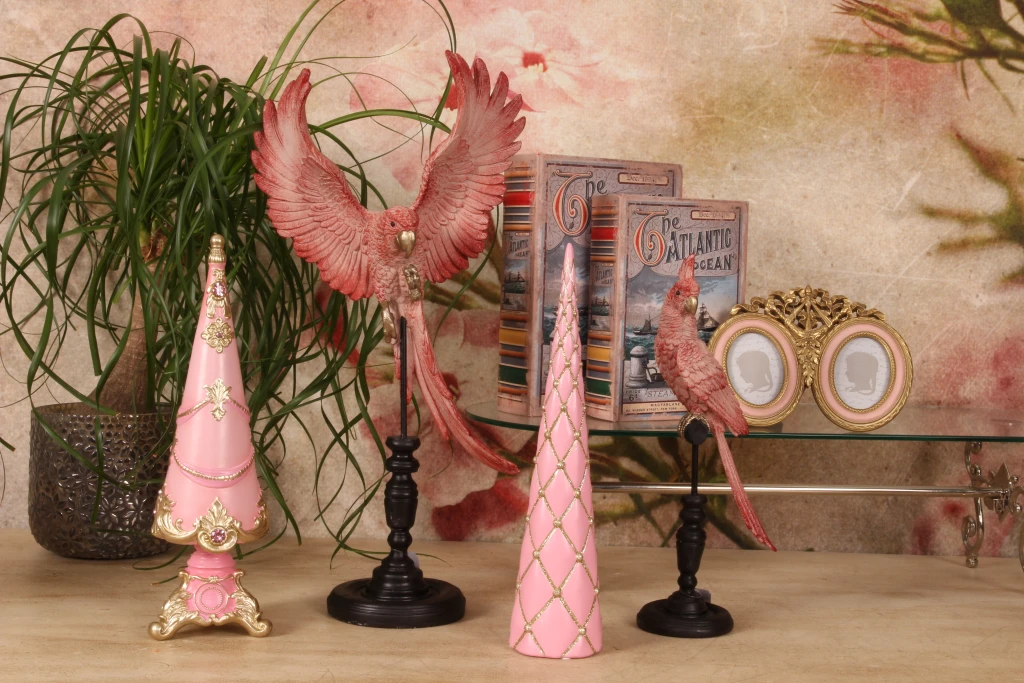 Mini árvore de Natal - rosa - 35,8 cm - resina sintética