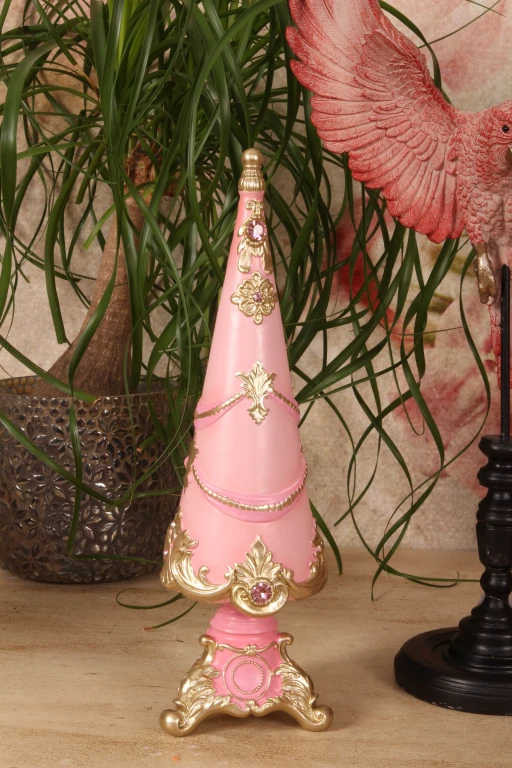 Mini árvore de Natal - rosa - 35,8 cm - resina sintética