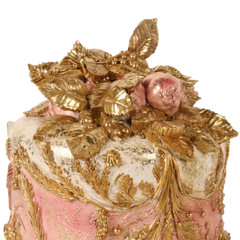 Bolo decorativo - rosa - 24 cm - resina sintética