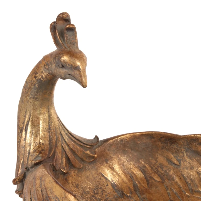 Tigela Decorativa Estilo Holandês Pavão - dourado - 45 cm