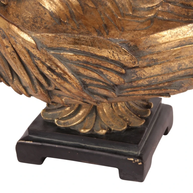 Tigela Decorativa Estilo Holandês Pavão - dourado - 45 cm