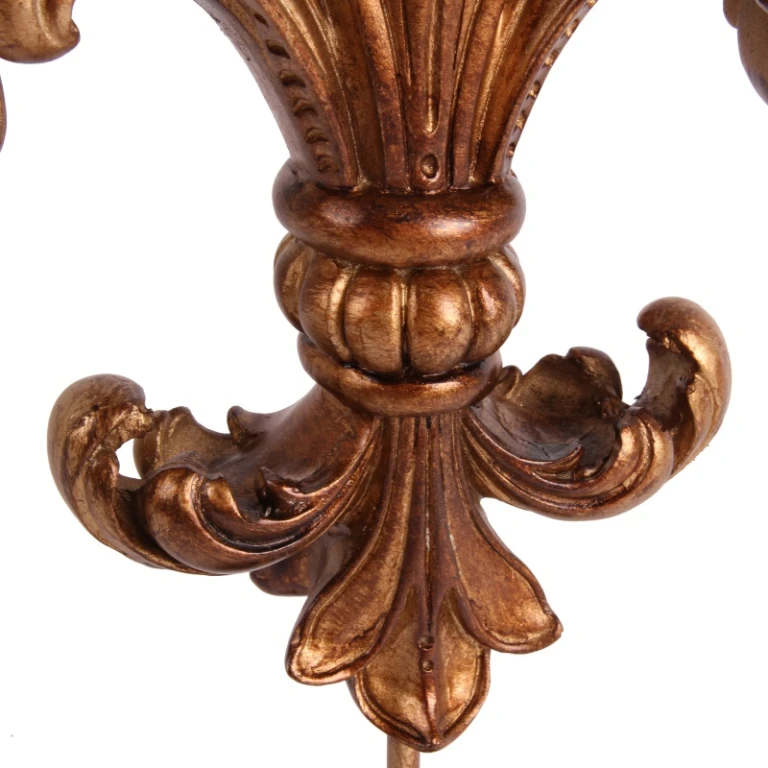 Fleur-de-lis sobre base - dourado - 38 cm - resina artística