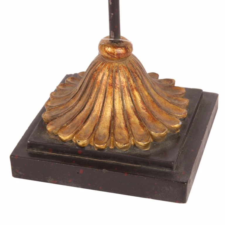 Máscara decorativa em pé - preto/ouro - 28 cm - resina artística