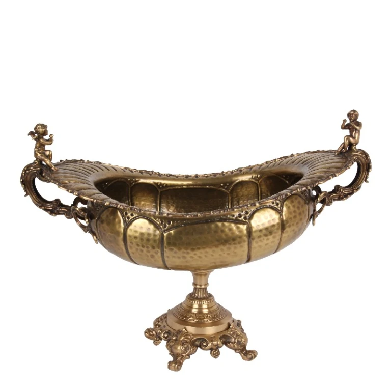 Taça decorativa com alças - latão - 75 x 41 cm - 1 peça
